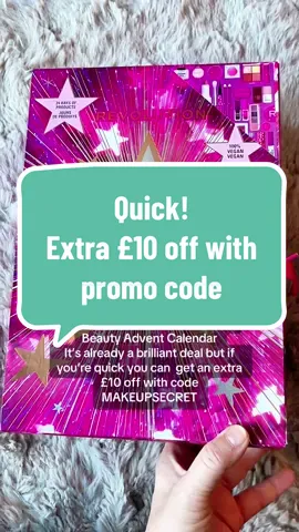 One not to miss!! The promo code is limited so to grab your extra £10 off, order now with promo code MAKEUPSECRET. It’s got free delivery and some people are even seeing it stack with TikTok Shop vouchers to take it even lower! #beauty #adventcalendar #bargain #dealdrops #tiktokmademebuyit  