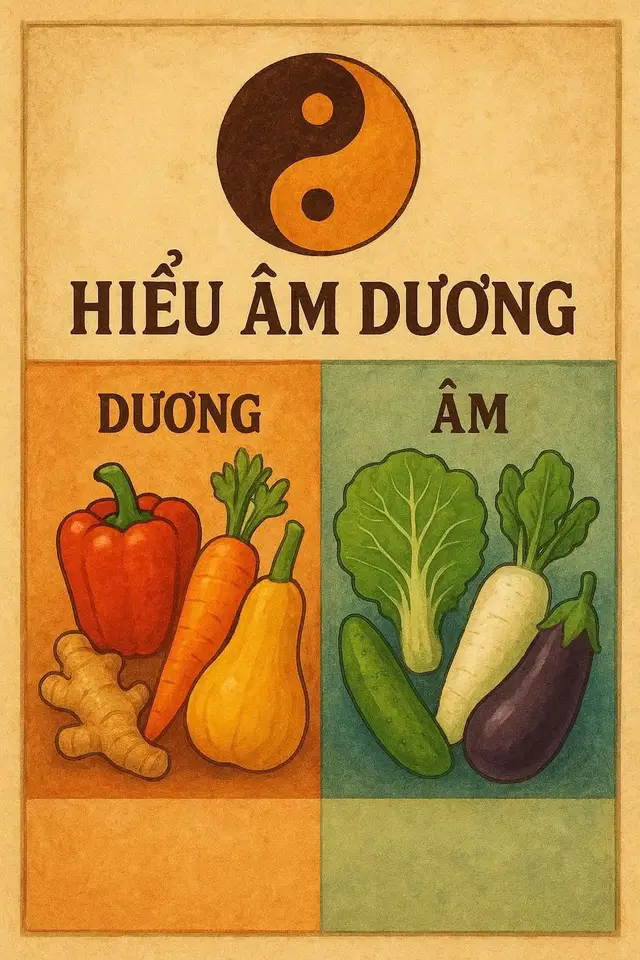 🌿 BÍ QUYẾT CHỌN THỰC PHẨM HỢP VỚI THỂ TẠNG: CHỈ CẦN HIỂU ÂM DƯƠNG “Muốn học giỏi Đông y, trước hết phải học cách quan sát thiên nhiên. Vì Âm Dương không phải là lý thuyết khô khan, mà là hơi thở sống động trong từng chiếc lá, giọt sương, củ cà rốt, bó rau thơm hay ly nước lọc buổi sớm.” Tập nhìn mọi thứ xung quanh bằng con mắt của Âm Dương – và nhận ra rằng: mỗi loại thực vật, từ hình dáng, màu sắc, nơi mọc, vị và mùi… đều đang kể câu chuyện riêng của nó. Nếu mình chịu lắng nghe, sẽ hiểu cách ăn sao cho hợp với cơ thể, với khí trời và với dòng năng lượng tự nhiên trong mình. 🍅 1. Màu sắc – dấu hiệu đầu tiên của Âm Dương  • Đỏ, vàng, cam: thuộc Dương → như ớt chuông, cà rốt, bí đỏ, khoai lang vàng, nghệ, gừng,…  • Xanh lá, trắng, đen, tím sẫm: thuộc Âm → như rau cải, rau má, củ cải, bầu, bí, mướp, dưa leo,… Người Tỳ Dương kém, hay lạnh bụng, tiêu hóa yếu, ăn uống kém hấp thu… nếu muốn bổ sung rau củ mà không “lạnh bụng thêm”, nên chọn nhóm màu nóng – dương tính. Còn khi nấu rau xanh lá, có thể thêm vài lát gừng hoặc hành củ để “làm ấm trung tiêu”, giúp thức ăn dễ tiêu, âm dương cân bằng hơn. 🌾 2. Nơi sinh trưởng – môi trường tạo tính khí  • Cây mọc nơi cao, khô, nắng → Dương (như ngô, sắn…)  • Cây mọc nơi thấp, ẩm, mát → Âm (như nấm, rau cần nước, khoai sọ…) Môi trường sống của cây chính là “khí chất” nó hấp thu – và cũng là điều nó mang đến cho cơ thể ta. 🍠 3. Hướng phát triển – nhìn để thấy khí Dương hay Âm  • Cây mọc vươn lên trời, đâm thẳng → Dương  • Cây mọc bò ngang, rũ xuống đất → Âm Cùng là củ mọc dưới đất như cà rốt và khoai lang – nhưng khí chất lại khác. Cà rốt đâm thẳng, thân chắc, vị ngọt ấm → Dương. Khoai lang mềm, lan ngang, nhiều nhánh → Âm hơn. Thế mới thấy, trong Âm có Dương, trong Dương vẫn có Âm – chẳng gì là tuyệt đối. 🌶️ 4. Mùi vị – ngôn ngữ của Âm Dương  • Cay, đắng, nồng, bốc hơi mạnh: Dương (gừng, tiêu, ớt, tỏi…)  • Chua, ngọt, mát, thơm dịu: Âm (rau má, dưa leo, dưa hấu, trái cây tươi…) Hồi nhỏ, mỗi khi tôi bị cảm lạnh, bà thường cho uống nước gừng. Khi học Đông y rồi mới hiểu: gừng là vị thuốc Dương, giúp phát tán phong hàn, đẩy lạnh ra ngoài. Bà chẳng cần biết lý thuyết Âm Dương, nhưng bà sống hòa với tự nhiên – nên bà cảm được nó.#chamsocsuckhoe trong động vật – hiểu để ăn đúng Cũng như cây cỏ, động vật mang khí Âm Dương theo nơi chúng sống:  • Sống trên cạn → Dương hơn (gà, vịt, bò, heo…)  • Sống trên cao → rất Dương (dê leo núi nhiều, thịt đỏ, nóng, bổ dương)  • Sống dưới nước → Âm (cá, tôm, cua…); cá biển hoạt động mạnh hơn nên có chút Dương.  • Sống dưới bùn, tối, ẩm → rất Âm (ốc, lươn, hến, trai, sò…) Vì thế:  • Trời lạnh, người hư hàn → nên ăn thịt gà, bò, dê, tránh cua, ốc, hến.  • Trời nóng, người nhiệt, táo bón → nên ăn cá, trai, canh chua, tránh thịt dê, thịt chó. 🌿 Âm Dương không ở đâu xa Thật ra, để hiểu Âm Dương, không cần đọc quá nhiều sách. Chỉ cần dừng lại đôi chút khi nấu ăn, nhìn màu củ cà rốt, ngửi hương tiêu sọ, hay cảm nhận hơi ấm từ chén nước gừng buổi sớm. Tự nhiên không tách rời ta – cơ thể ta cũng là một mảnh nhỏ trong dòng vận động ấy: lúc ấm, lúc lạnh, lúc cần bổ âm, lúc cần dương hóa. Khi hiểu điều đó, bữa ăn trở thành bài thuốc, mỗi món ăn là một cách nuôi dưỡng thân – tâm – và khí trời trong ta. #anphuoctam #dongy #su#anphuoctams#dongyh#suckhoeangamduong 
