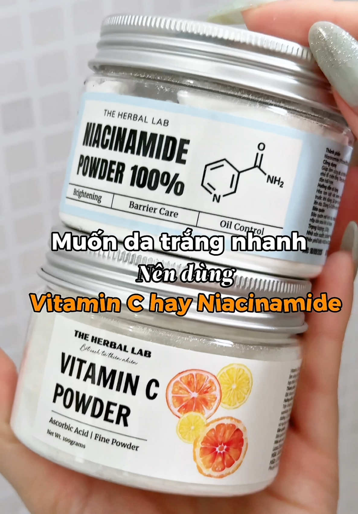 Chăm da lẹ lẹ cho kịp Tết 😆🍉 #chamdadontet #bộtniacinamide #vitaminc #bodycare #theherballab 