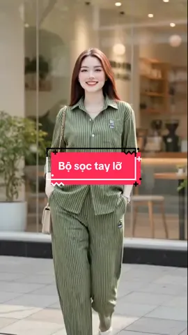 Bộ sọc tay lỡ #thoitrangnu #xuhuongtiktok #xuhuongtitokshop 