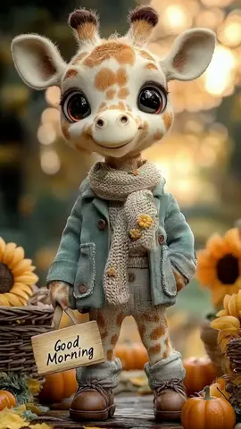 Good morning from the fluffiest forest on Earth ☕🍁✨ #GoodMorning #CozyTok #AIAnimation #CuteAnimals #FallVibes 