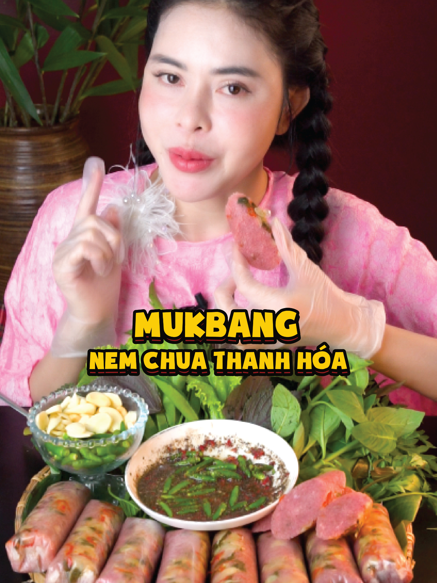 ViVi bị ghiền Nem chua Thanh Hóa mọi người ạ #mukbang #vivithichan #ancungtiktok