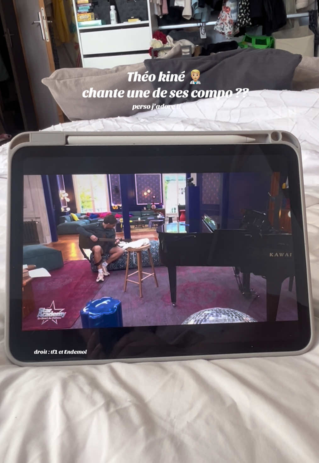 live du 24/10 Théo @Tété nous chante une exclu qu’il serait en train de peaufiner  Vous en pensez quoi ? #theo #theokine #StarAcademy #starac #tf1 