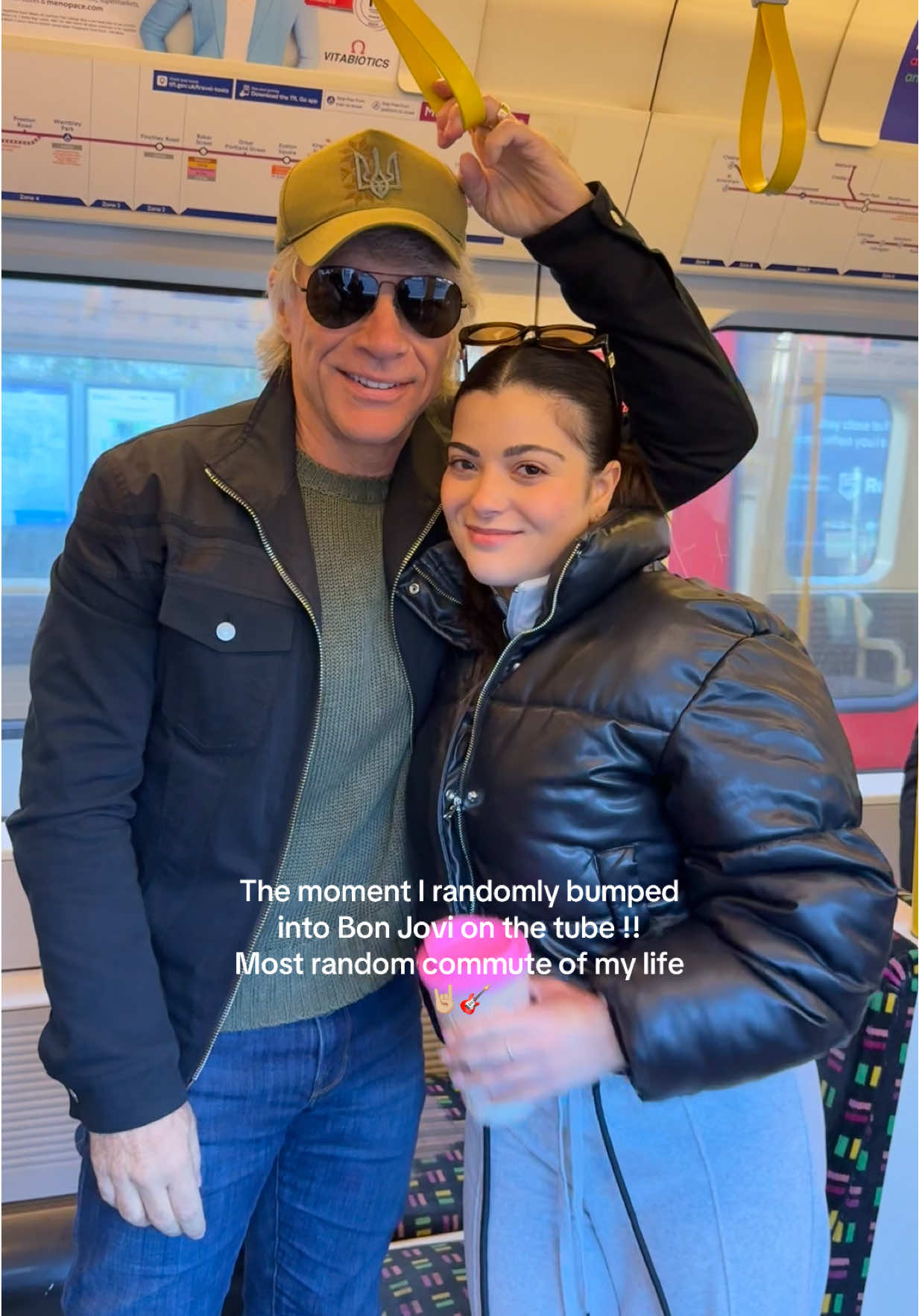 Rock legends take the tube too 🎸🤘🏼 @Bon Jovi #bonjovi #london #celebrity #fyp #rocklegend 