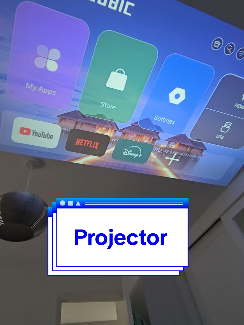 On sale with free shipping right now! Love my projector with all the different apps included.   Grab yours in the yellow basket. #projector #miniprojector #homecinema #4k #tiktokmademebuyit 