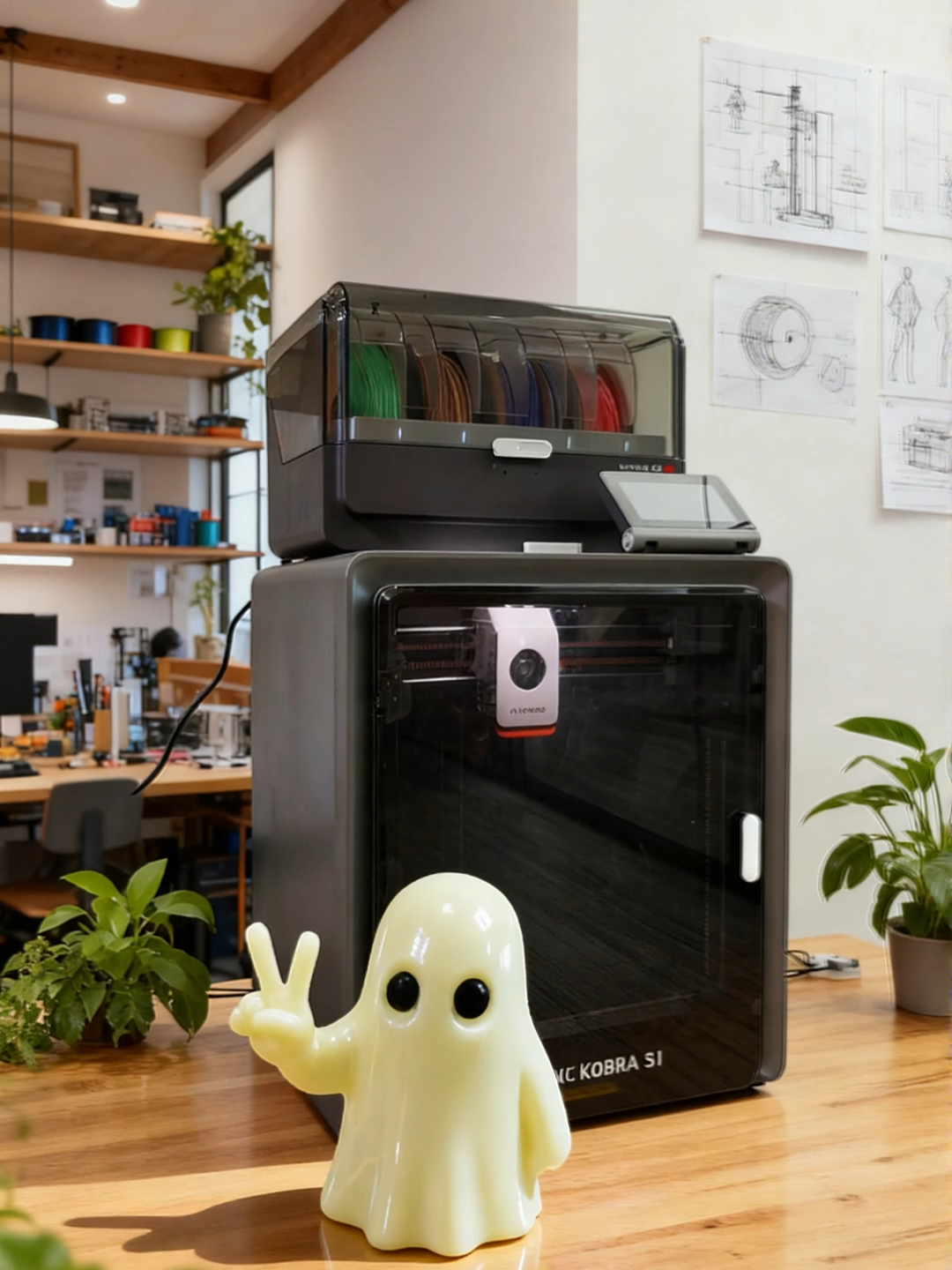 Boo! 👻 This tiny troublemaker just rolled off our Kobra S1 Combo and is already flashing a peace sign. Spooky season = print season. From props to decorations,  Kobra S1 Combo  keeps the vibe high and the hassle low. What’s on your Halloween plate? #Anycubic #3DPrinting #KobraS1Combo #3DPrinter #HalloweenCrafts #Halloween #HalloweenPrints #3DPumpkin #TrickOrTreat #HalloweenVibes #MakerCommunity #DIY #Creators #designer