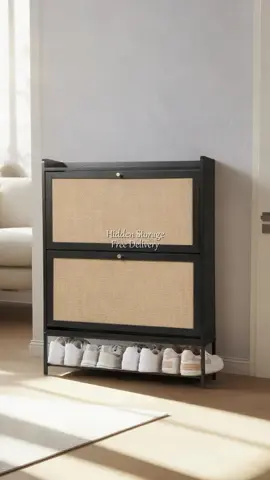 Who knew shoe storage could look this good? This black flip-drawer cabinet keeps my shoes out of sight but easy to grab. The wooden finish adds a classy touch — perfect for modern apartments or entryways. #Giratree #Giratreefurniture #ShoeCabinet #HomeDecor