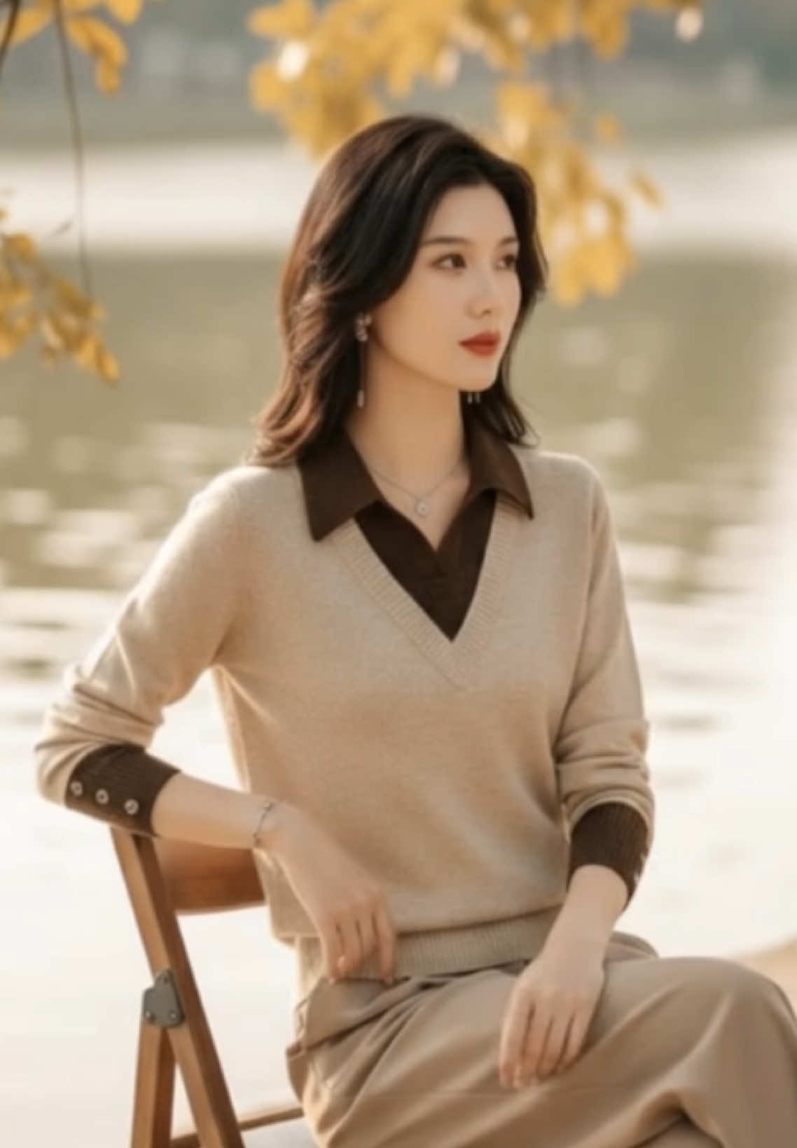 Áo Len Cổ Polo #thoitrang #thoitrangnu #outfitideas #aolennu #phongcach 