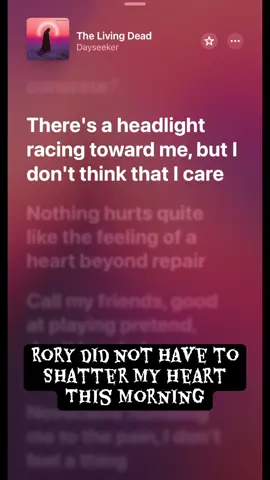 Just when you think you have no feelings #dayseeker #thelivingdead #sadsong #music #roryrodriguez @Dayseeker 