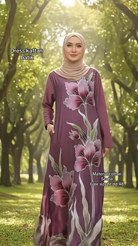 Dress kaftan batik material cotton scuba #kaftan #kaftanmoden #kaftanbatik #fyp 