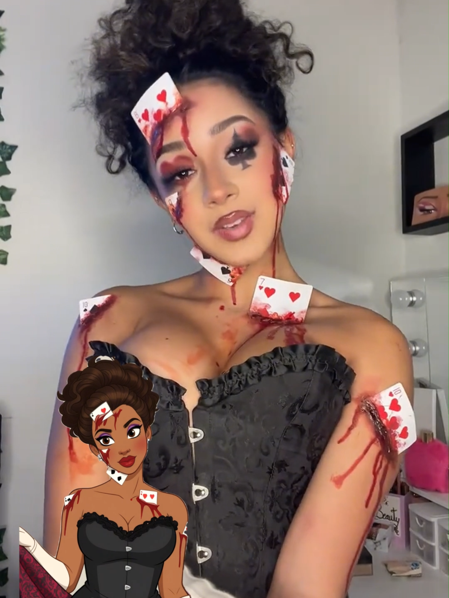 HalloWeen Custome Inspiration🥰💕I love it so much!!!🤗#hairtok #forupage #halloween #halloweenmakeup #halloweenlook
