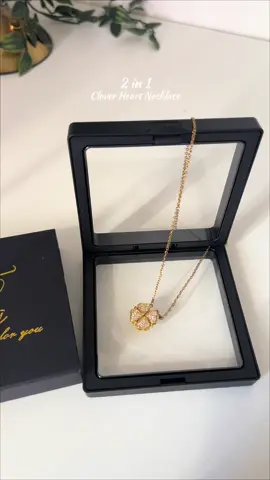 When you have 2 designs of pendant in just one necklace ✨🍀🫶 #necklace #clover #heartpendant #talanecklace #jewelry 