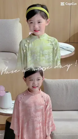 2 màu áo dài xinh như viên kẹo ngọt ❤️#đậukidsmom #aodaichobe #aodaitet 