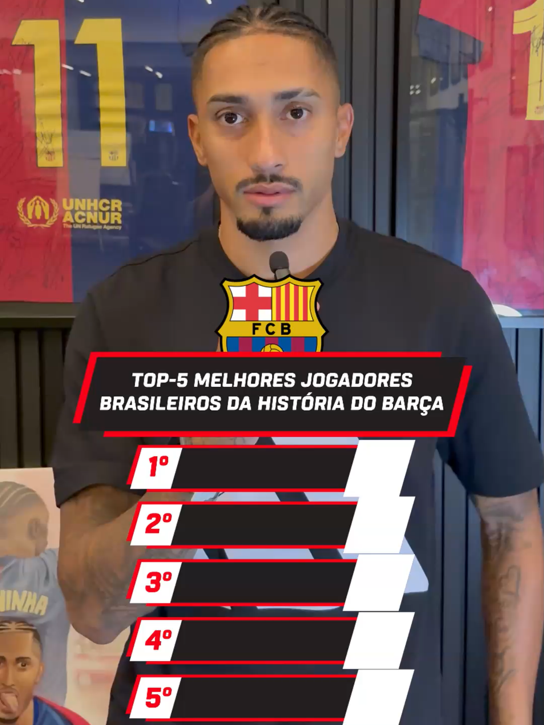 TOP-5 DO RAPHINHA FOI CERTEIRO? 🤔🔥 O camisa 11 do Barcelona elegeu os 5 MELHORES brasileiros da história do clube catalão! Assista a Real Madrid x Barcelona DOMINGO (26), AO VIVO, às 12h15, pelo #DisneyPlus ! #LALIGAnaESPN #LALIGA #Barcelona #RealMadrid #Raphinha #Futebol #TikTokEsportes