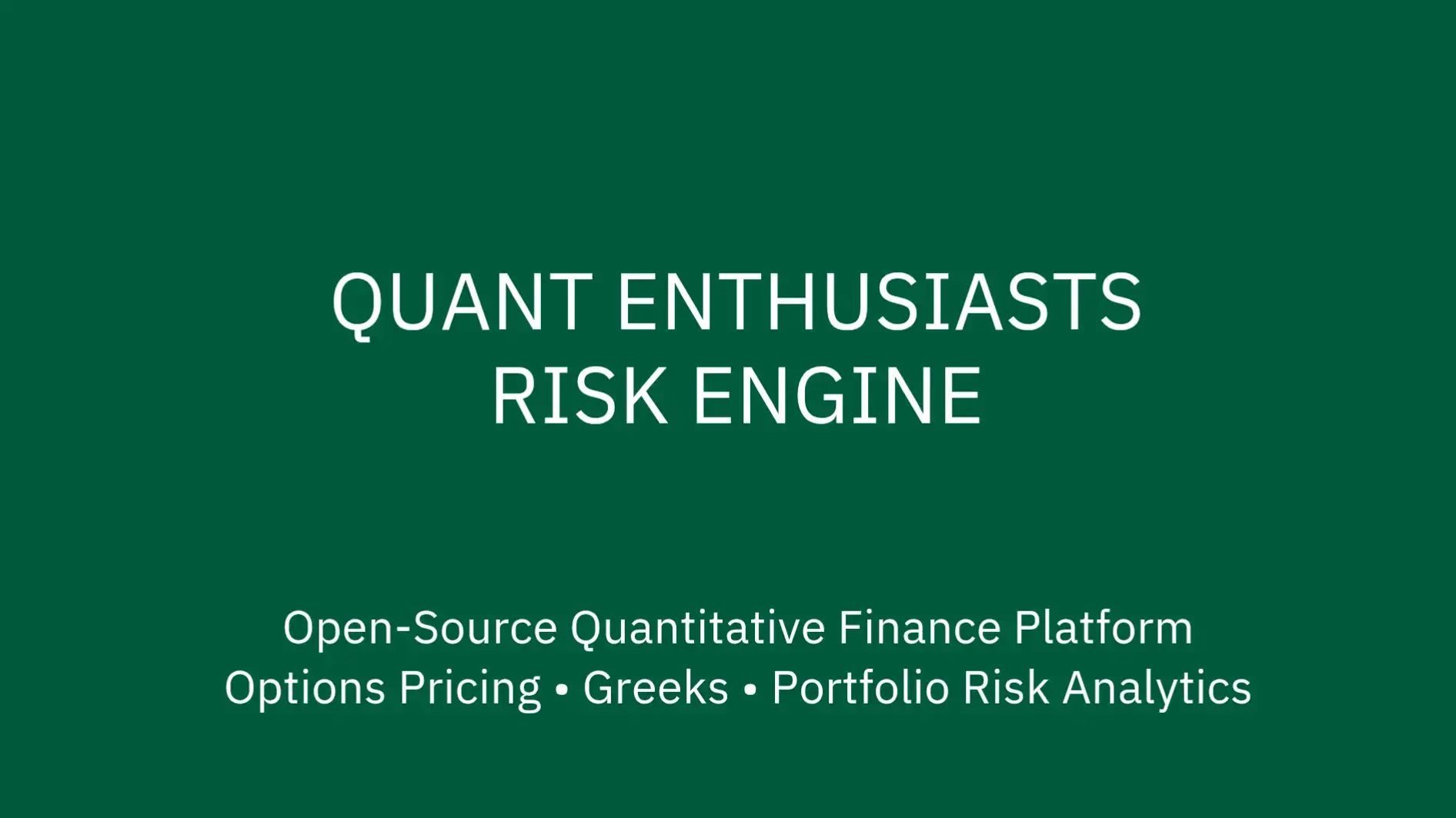 Open-source quant finance is moving faster than ever. You can help it go even faster. The Quant Enthusiasts Risk Engine has seen strong development over the past week. Community contributions are improving stability, cross-platform support, and usability at a rapid pace. ──────────────────────────── Recent Updates • Fixed macOS build issues (Clang compatibility and line ending corrections) • Added CORS support between JavaScript dashboard ↔ Python API • Implemented full test suite (Google Test) for pricing and risk models • Automated build script for faster compilation and testing • Rewritten documentation with complete API reference and examples • Resolved dependency issues across Python environments ──────────────────────────── Current Capabilities The platform supports: → European and American option pricing through Black-Scholes, Binomial Tree, and Jump Diffusion models → Full Greeks and Monte Carlo VaR simulations (100K+ paths) → Portfolio analytics via a three-layer architecture:  - C++ computational core  - Python API layer  - JavaScript web dashboard ──────────────────────────── Open Contribution Areas Performance Optimization • Profile and optimize the C++ computational engine • Implement parallel processing for Monte Carlo simulations • Improve memory management for larger portfolios Market Data Integration • Integrate yfinance or equivalent APIs for live data • Build validation and caching systems • Optimize handling of market data requests Dashboard Development • Improve rendering for portfolios with 100+ positions • Add interactive charting capabilities • Build real-time updates through WebSocket connections Additional Features • Add Heston and SABR pricing models • Introduce scenario analysis and stress testing • Create export functions for risk reports ──────────────────────────── Looking For C++ developers, Python engineers, and quantitative developers interested in joining open-source quant finance development. Repository → https://lnkd.in/d9pQyB_6 Discord → https://lnkd.in/daTg8vNm Follow Johannes Meyer for updates on open-source quantitative finance initiatives. ──────────────────────────── #quantitativefinance #cplusplus #python #opensource #fintech 