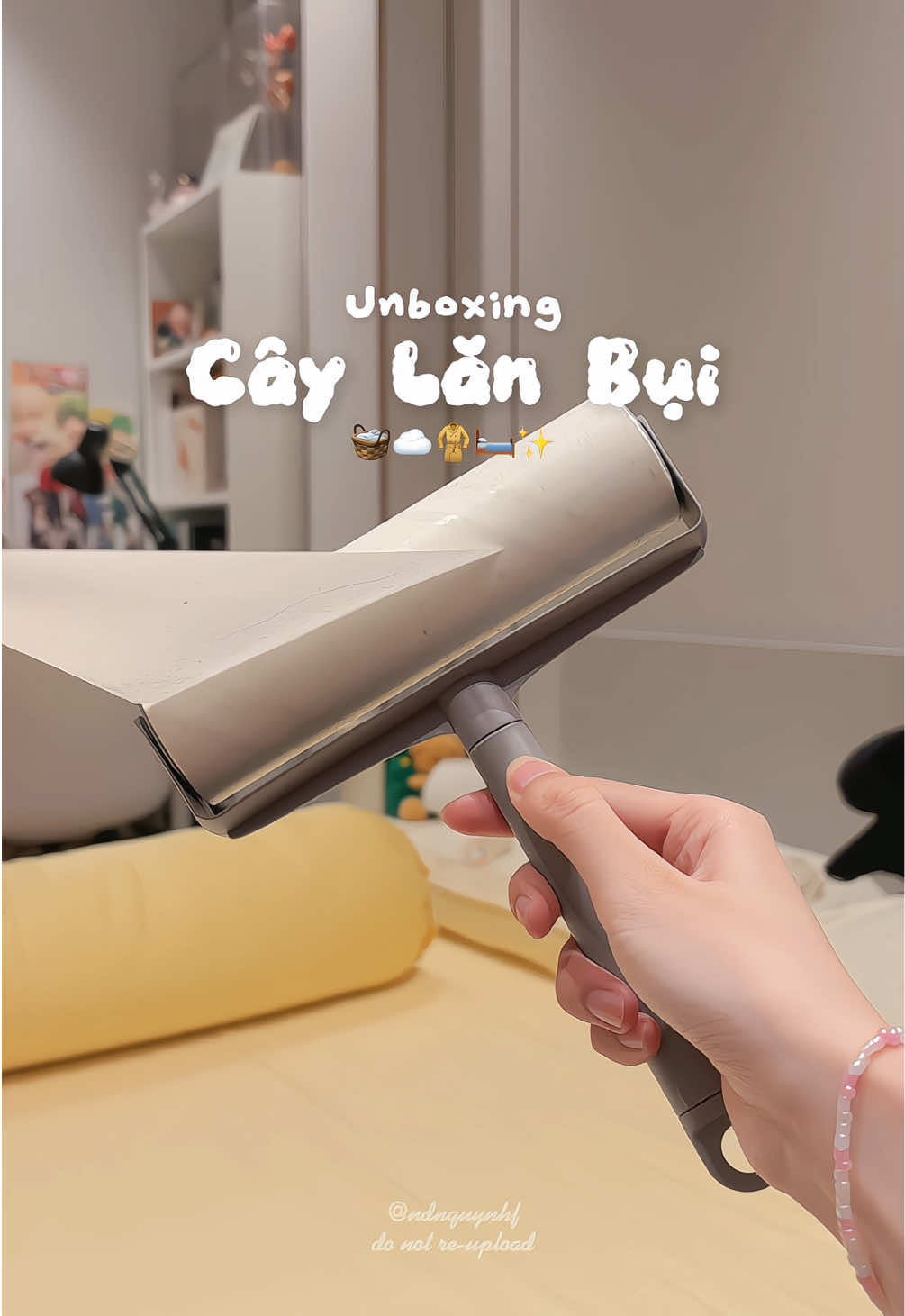 Lăn bụi quần áo, sofa, giường nệm vô tư luôn🧺☁️✨ #unboxing #caylanbui #caylanbuidanang #review #fypシ゚ 