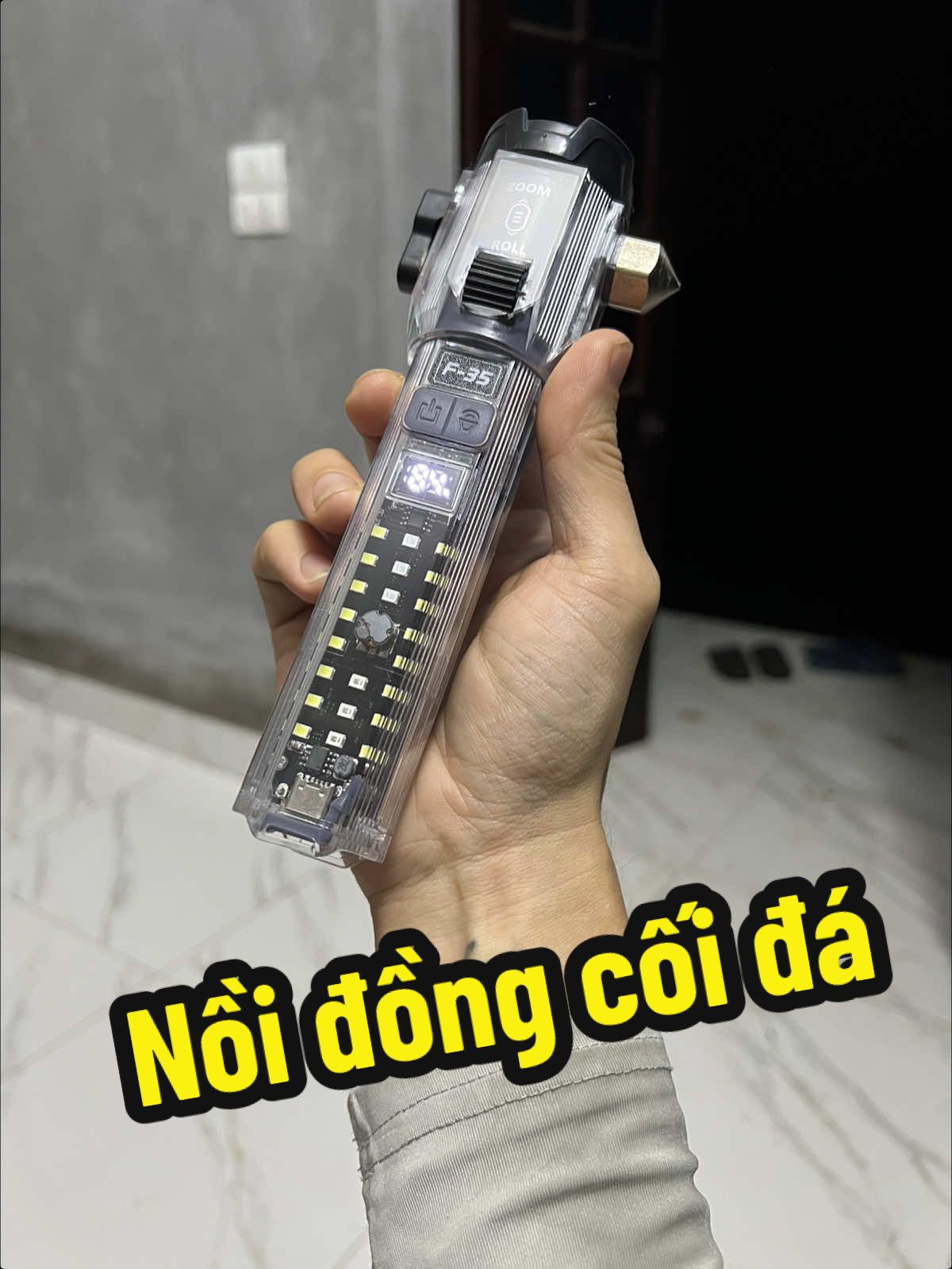 Đèn pin F35 đa năng,hệ nồi đồng cối đá #minhchienjp 