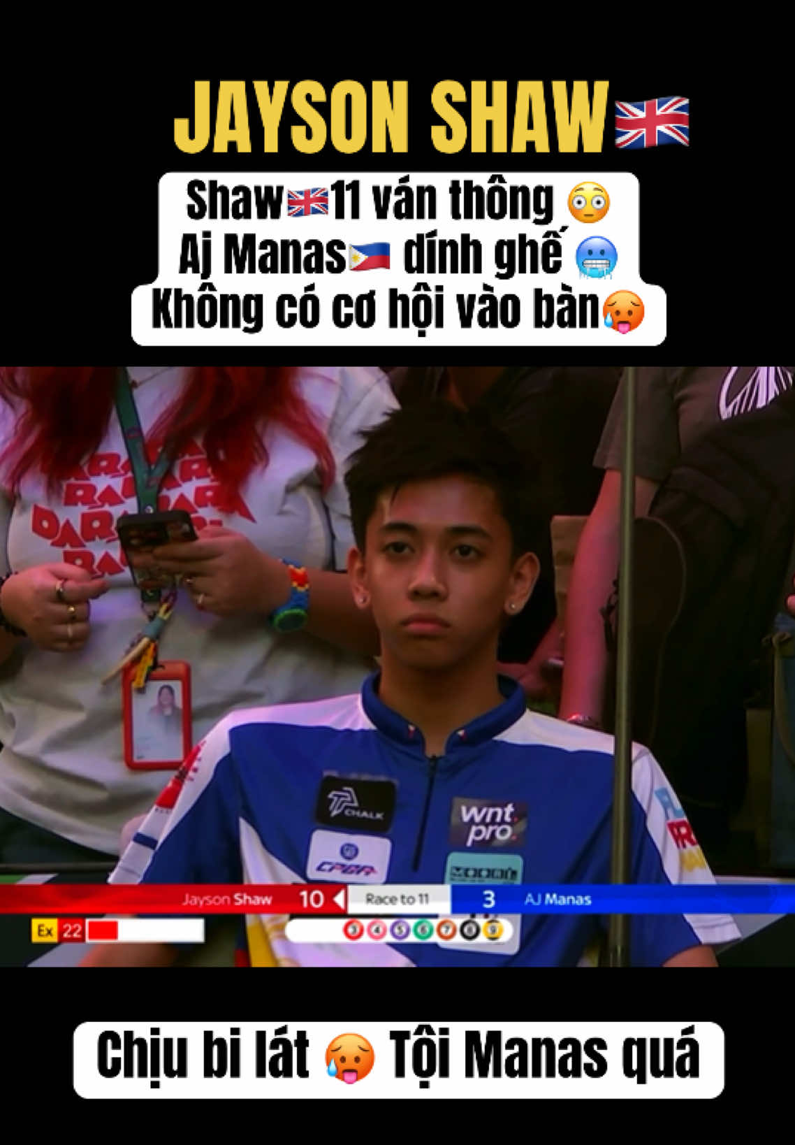 Shaw quá ác 🥵 bắt Manas làm khán giả 😆 Chịu luôn ! #ajmanas #jaysonshaw #billiards #xuhuong #thinhhanh 