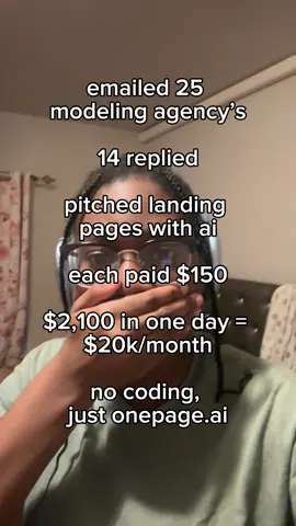 made $2,100 in one day, onepage.ai saved me from being broke 🤣 #ai #sidehustle #nocode #website #fyp 