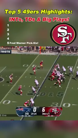 Top5 49ers Highlights:InTs,TDS &big Plays !#nfl #nflfootball #nflhighlights #49ers 