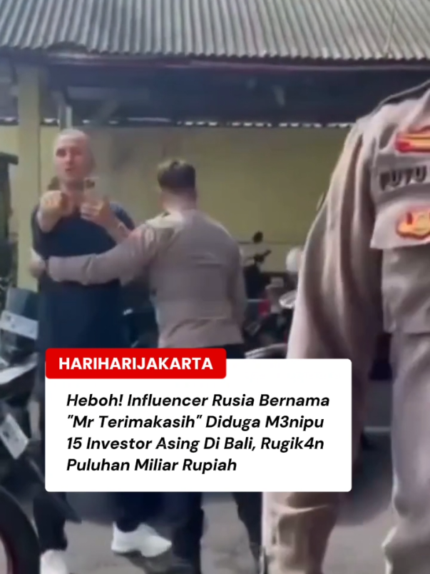 Pulau Dewata kembali digunc4ng kabar mengejutkan! Seorang influencer asal Rusia bernama Sergey Domogatsky, yang akrab disapa Mr. Terimakasih, kini menjadi sorotan usai diduga terlibat dalam k4sus penipu4n invest4si properti berskala internasional. Awalnya hanya 10 warga negara asing (WNA) yang melapor menjadi korb4n, namun kini jumlahnya meningkat menjadi 15 orang dari berbagai negara. Kerugi4n yang ditaksir mencapai puluhan miliar rupiah, membuat k4sus ini kian ramai diperbincangkan di kalangan investor asing di Bali. Kabid Humas Polda Bali, Kombes Pol Ariasandy, S.I.K., membenarkan adanya penambahan laporan terkait k4sus tersebut. “Sampai hari ini sudah ada 15 laporan polisi yang kami terima terkait dugaan penipu4n investasi oleh saudara Sergey Domogatsky,” ujarnya, Kamis (23/10/2025). Menurut Ariasandy, seluruh laporan kini tengah ditangani oleh Direktorat Reserse Kriminal Khusus (Ditreskrimsus) dan Direktorat Siber Polda Bali. Polisi memastikan setiap aduan akan diproses secara transparan dan sesuai dengan ketentuan hukum yang berlaku. K4sus ini menjadi perhatian publik lantaran pelaku dikenal cukup populer di media sosial dengan gaya hidup mewah dan sapaan khasnya, “Terimakasih Indonesia.” Namun di balik persona ramah itu, kini tersimpan dugaan pr4ktik investasi bod*ng yang menjer4t banyak korb4n. Video by: karyamilitan #hariharijakarta #jktinfo #infojakarta #jakarta #jakartatimur 