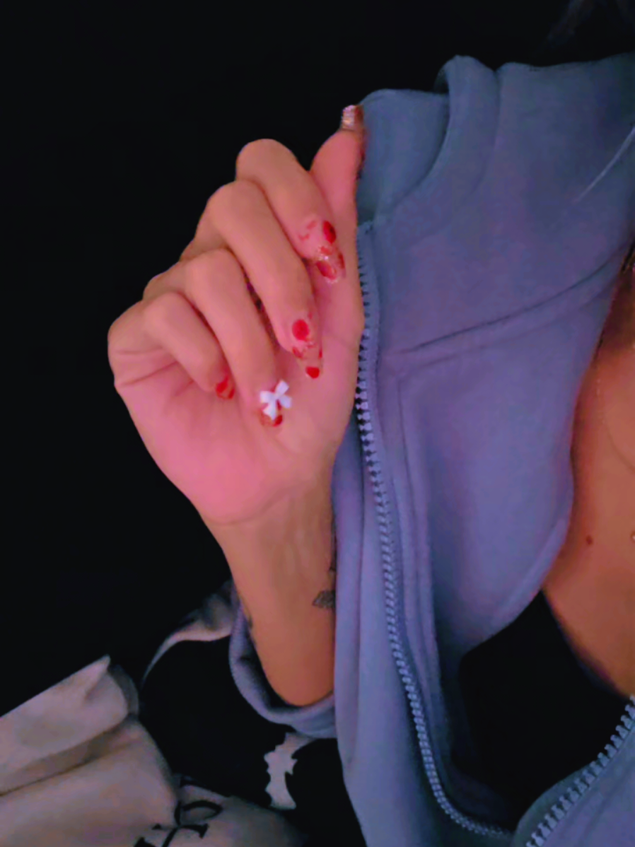 #halloween  #DIY #fyp #foryoupage #nailart  blood art with a cute lil bow  😇🤌🤸‍♀️🫡🎀