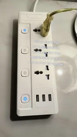 Deli Socket Extension with independent switch, with USB port #socketextension #extensionsocket #deli #electronics #musthaves 