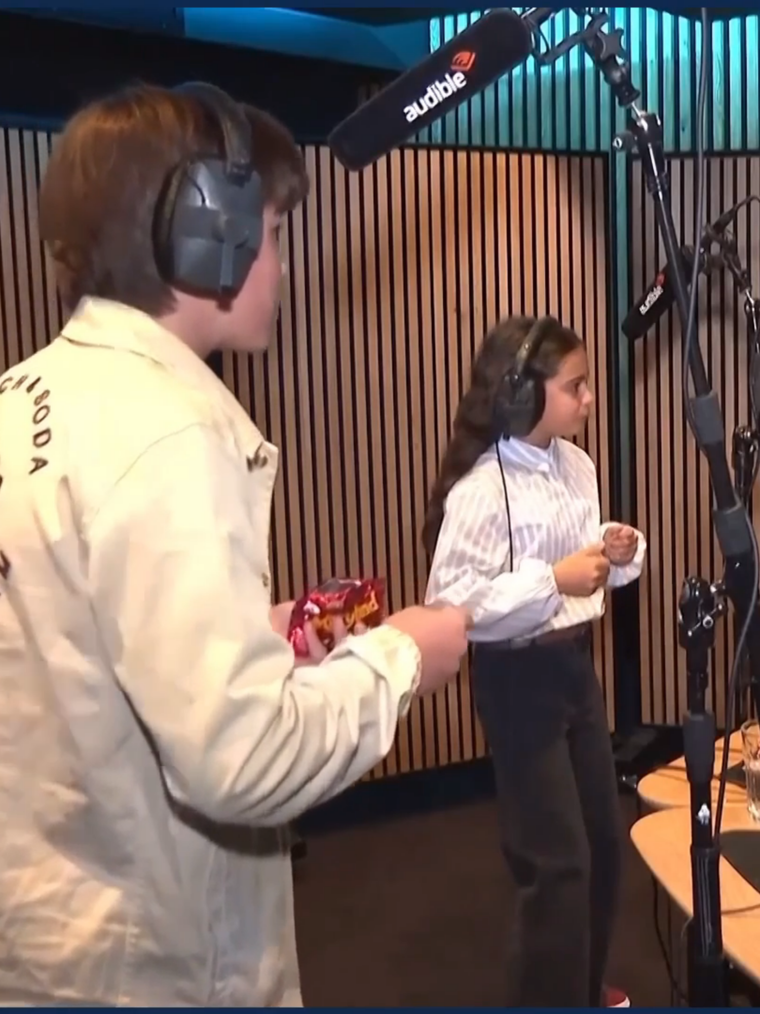 AUDIOBOOK - In the Narration Booth with Arabella Stanton, Frankie Treadaway and Max Lester #harrypotter #harrypotterseriehbo #harrypottertiktok #arabellastanton #hermionegranger #audible #harrypotterhbo #ronweasley #frankietradeaway