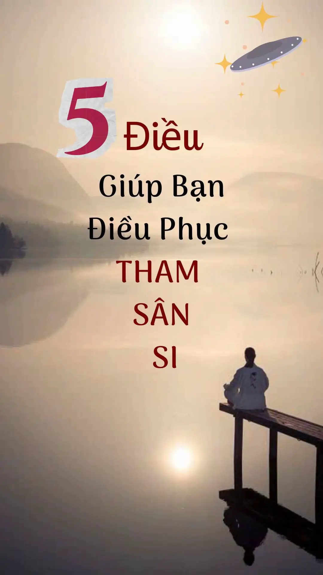 1. Tất cả là vô thường Hãy luôn nhắc mình: mọi thứ rồi cũng sẽ thay đổi. Không có gì tồn tại mãi mãi. Hiểu vô thường, bớt tham cầu níu giữ. 2. Nhìn người bằng mắt từ bi Nếu ai làm bạn đau, chính họ cũng đang đau khổ. Nếu ai đang hại bạn, trong vô lượng kiếp bạn cũng đã hại họ. Không gì thoát ra ngoài nhân quả. Cảm thông với nỗi đau của người khác, sân hận tự tan. 3. Tập buông xả mỗi ngày Buông bỏ những ham muốn, truy cầu của bản thân. Không phán xét, không nói lỗi của người, Làm việc thiện, phóng sanh, bố thí trong ầm thầm. Buông bỏ để lòng an nhiên, tự tại. 4. Nuôi dưỡng chánh niệm Giữ tâm mình an trú trong hiện tại Nhận biết rõ những gì đang khởi lên trong tâm, để không bị si mê lôi kéo. 5. Ghi nhớ sâu sắc ý nghĩa của 1 kiếp người Chúng ta đến nhân gian là để trả nợ. Khổ đau, hoạn nạn mà bạn trải qua. Đều là cơ hội để bạn giác ngộ. Thế gian vốn là 