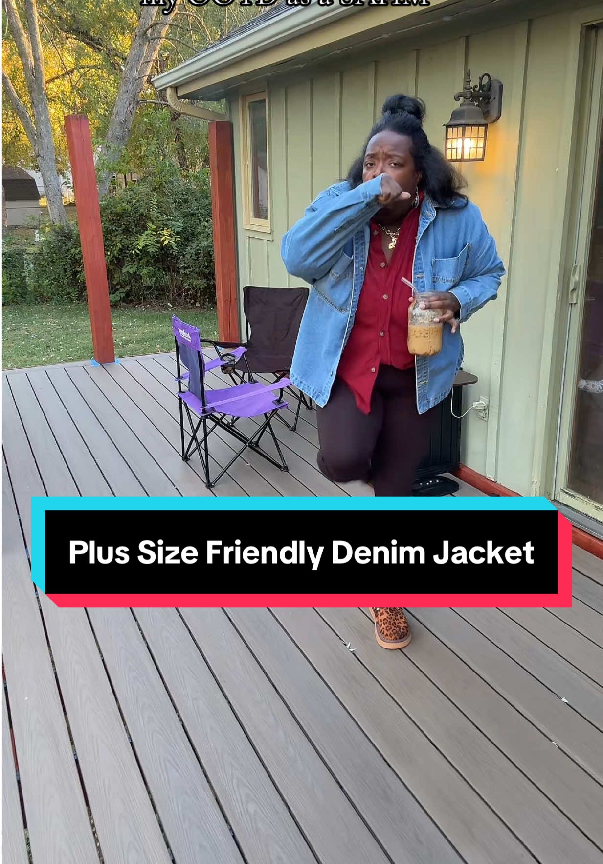 #denim #jacket #fallaesthetic #plussizefashion #apronbelly 