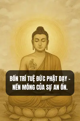 Bốn trí tuệ Đức Phật dạy - nền móng của sự an ổn.                                                                                                                      NAM MÔ BỔN SƯ THÍCH CA MÂU NI PHẬT 🙏🏻.                                                                                    #nguoitruyenphap #loiphatday #phatphap #songtinhthuc 