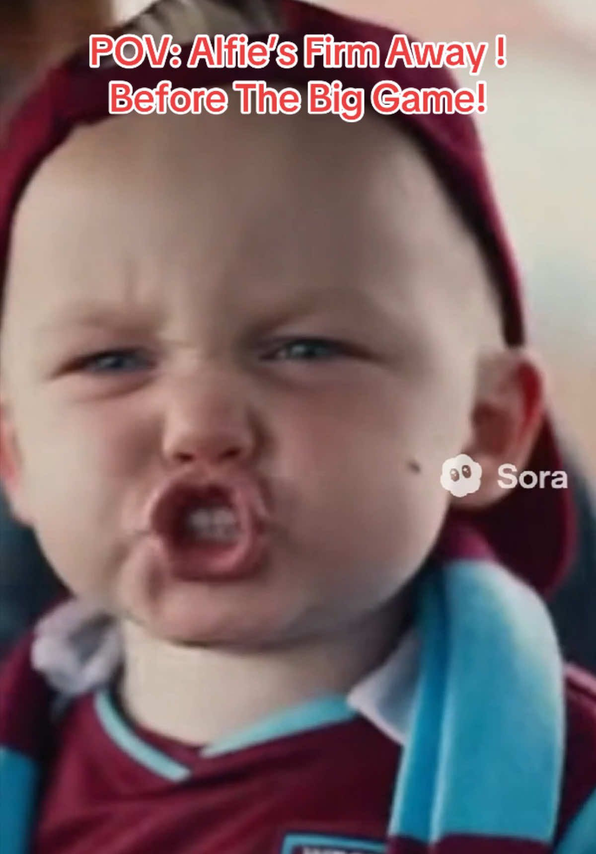 POV: Alfie’s Firm Away! Before The Leeds Game! #alfiebaby #dadsoftiktok #footballtiktok #westham #ai 