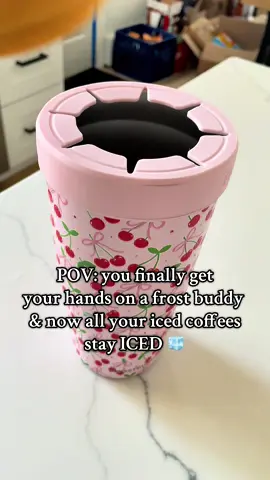 The cherries 🍒 are the cutest!  #frostbuddy #giftsforher #christmasgifts #insulatedtumbler 