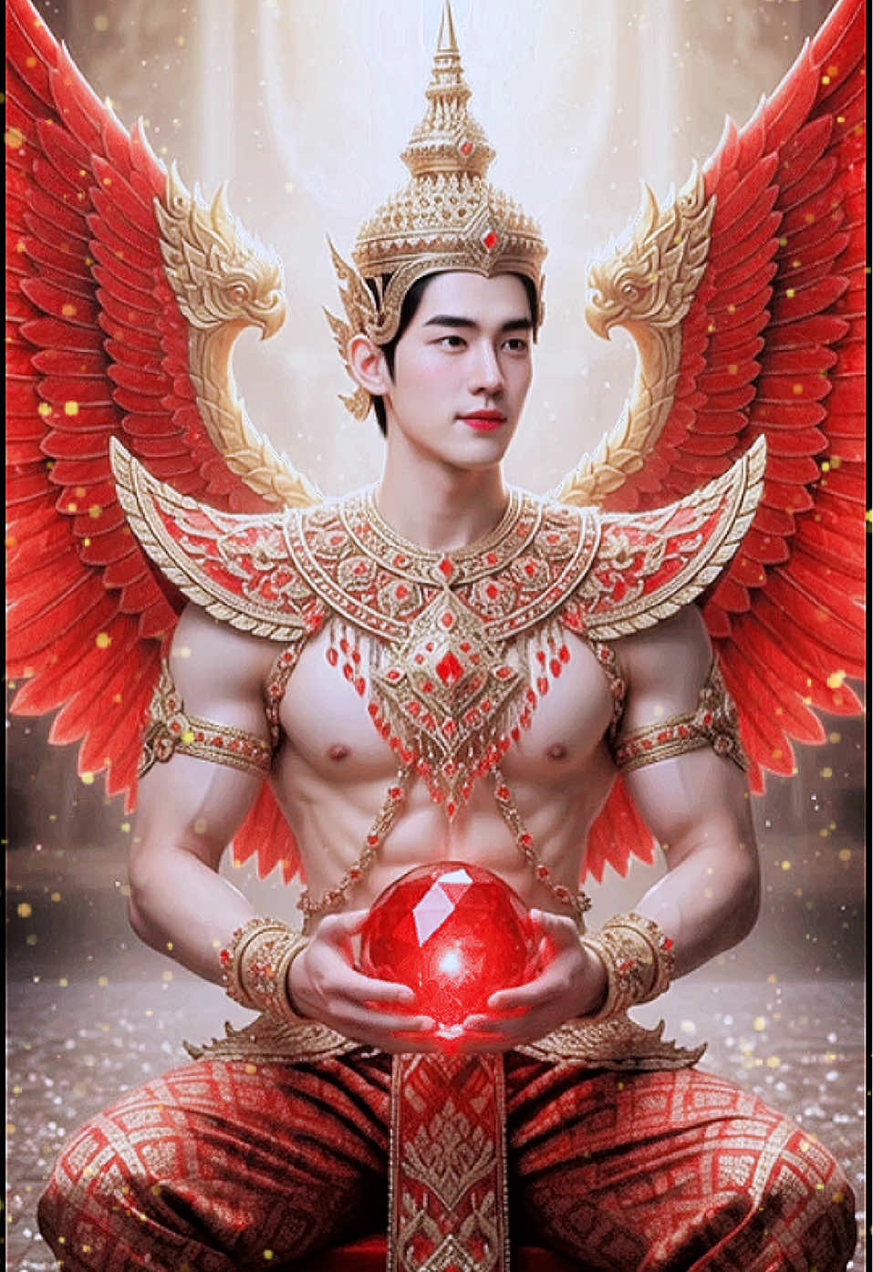 พญาครุฑ ภาพสวยงาม ผู้ชาย หนุ่มหล่อ หนุ่มจีน หุ่นแน่น หุ่นดี ชุดไทย รูปถ่ายสวยงาม แจกพร้อมท์ prompt ai gemini #mytype #เทรนด์วันนี้ #สตอรี่_ความรู้สึก😔🖤🥀 #ฟีดดดシ #prompt 