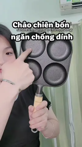 chảo chiên 4 ngăn, hỗ trợ mẹ bỉm làm bữa ăn sáng cho cả gia đình 