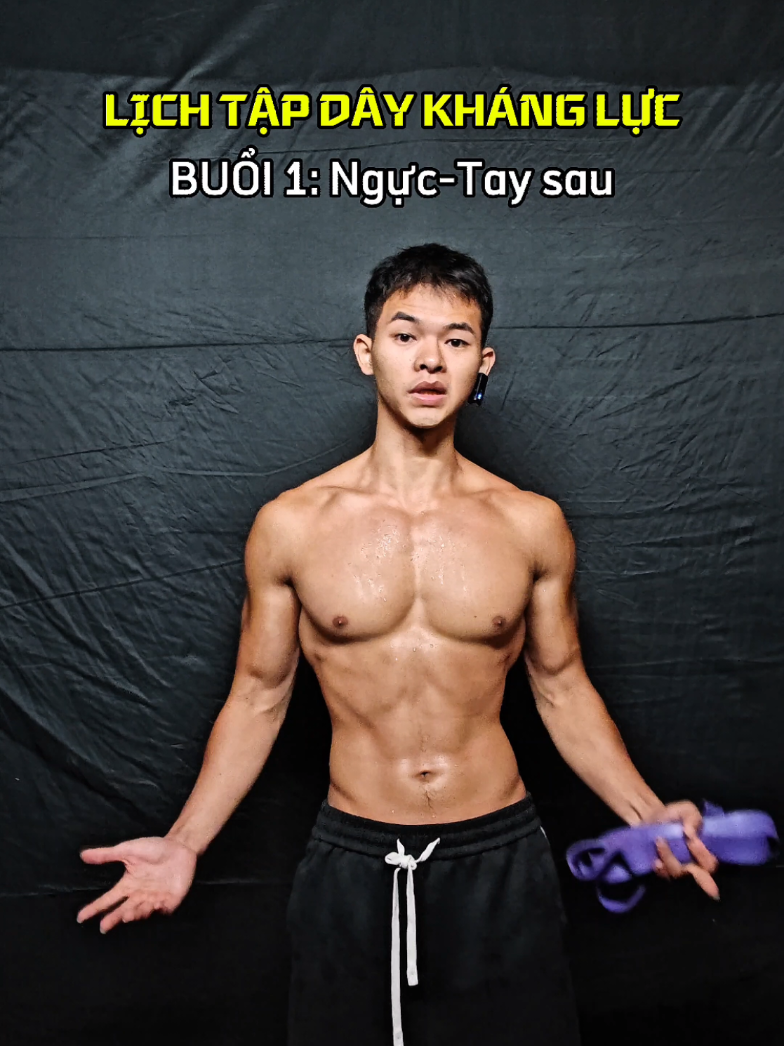 lịch tập 1 tuần bằng dây kháng lực buổi 1: ngực-tay sau #xuhuong #truyendongluc #quockhongcuoi #gym #gymmotivation 