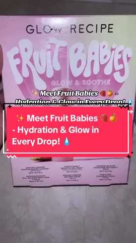 ✨ Fruit Babies are here to give your skin the glow-up it deserves! 🍓🍊 Packed with juicy, skin-loving ingredients that hydrate and brighten—get ready to treat your skin like it’s a fruit salad! 🍍🥭 Tap to shop and give your face a fruity, fresh start! 🌸 #GlowRecipe #glowingskin #skincaremusthaves #TikTokMadeMeBuyIt #skincarebundle @Glow Recipe 