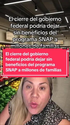 El cierre del gobierno federal podría dejar sin beneficios del programa SNAP a millones de familias en más de 20 estados desde el 1 de noviembre. Autoridades recomiendan buscar apoyo en bancos de alimentos y seguir información oficial. ¿Sabías esto? 10/23/25 #SNAP #FoodStamps #GobiernoFederal #CierreDeGobierno #AyudaAlimentaria   