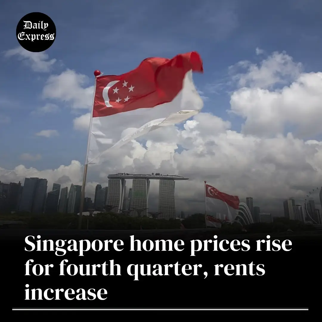 SINGAPORE: Singapore private home prices rose for a fourth straight quarter and signs of strong demand for new units suggest the boom is likely to persist. An index for prices of private residences climbed 0.9% in the third quarter from the previous three months, according to final figures released by the Urban Redevelopment Authority on Friday. That was slower than an earlier estimate of 1.2%. A separate index for private home rents rose 1.2%. Full story: https://www.dailyexpress.com.my/news/269131/singapore-home-prices-rise-for-fourth-quarter-rents-increase/