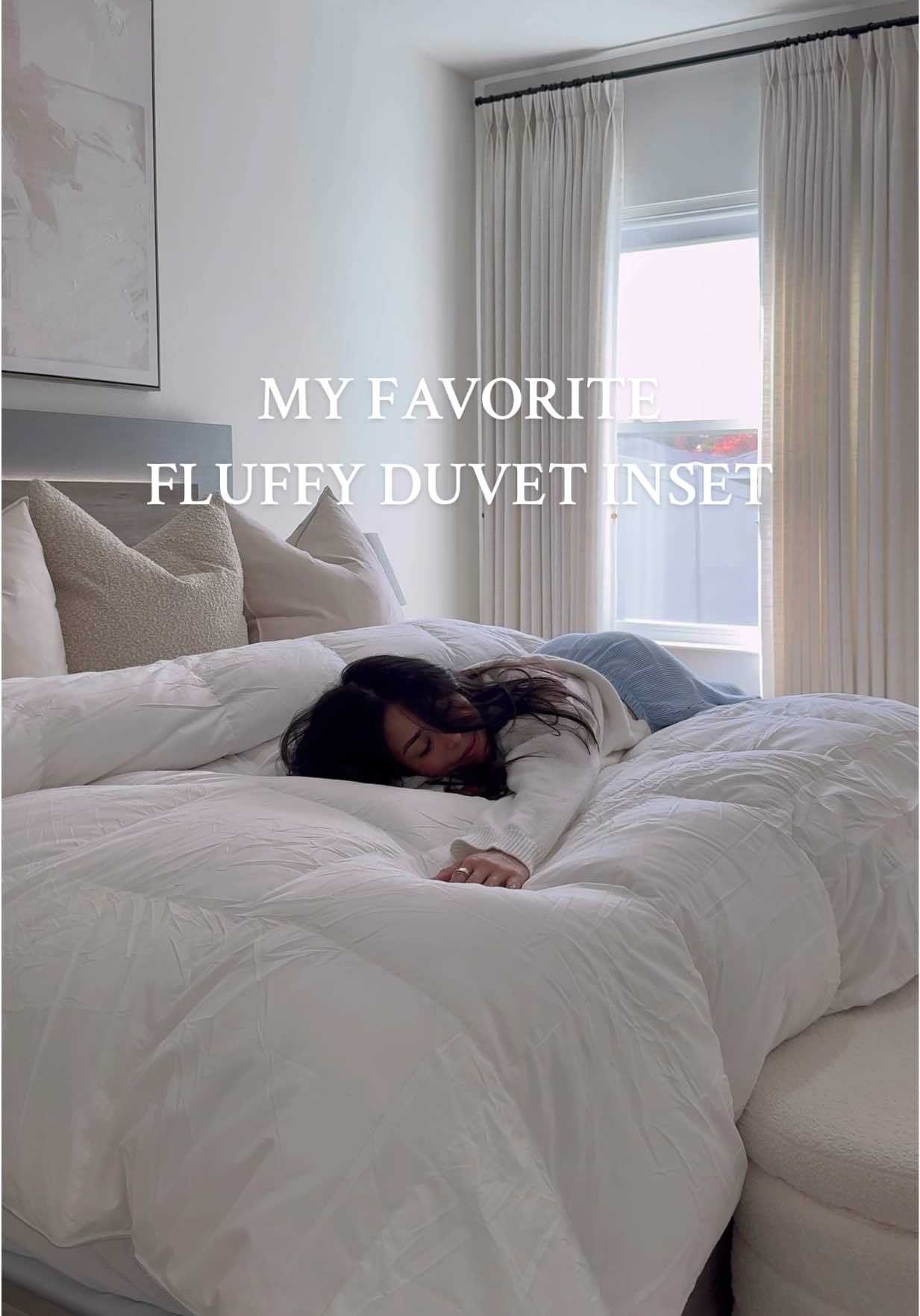 Cozy, fluffy & so dreamy!☁️🧸🛌—This duver insert gives your bed that magazine perfect look🤍🪽 (Ultra warm) Warm, soft & my absolute favorite for the season!  #bedding #comforter #duvet #bedroomdecor #apsmile 