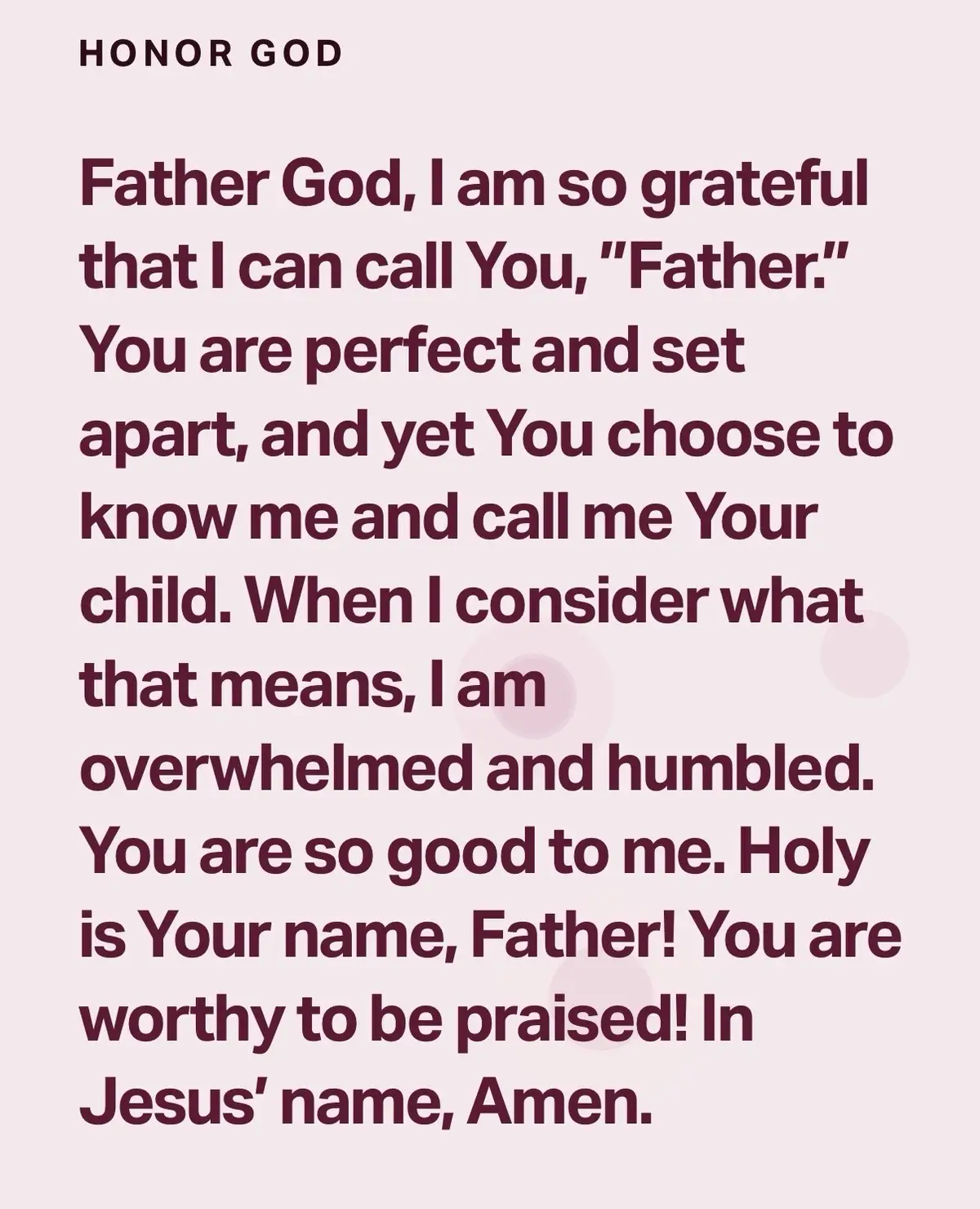 My daily prayer 