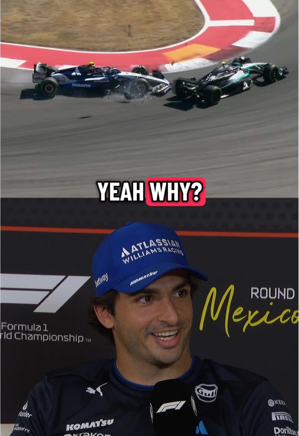 The long pause from #CarlosSainz 😅 #F1 #Formula1 #KimiAntonelli 