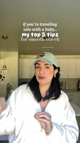 My 5 tips for solo traveling with a baby 🧸 #babytravel #travelingwithbabies #solotravelwithbaby #newmomtips #traveltips 