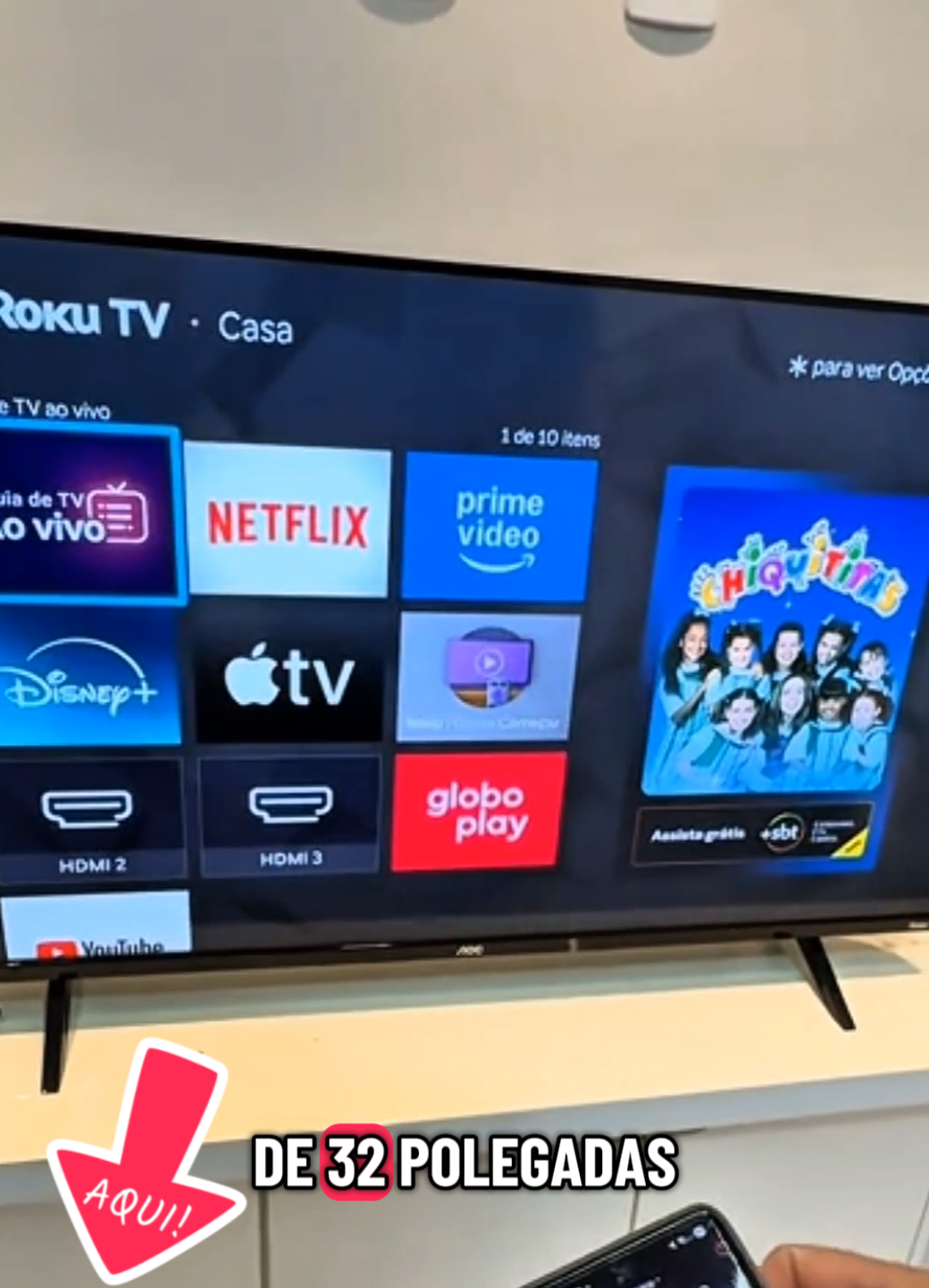 Smart TV AOC 32 Polegadas Roku  HD Wi-Fi HDMI USB... #smarttv #tv #aoc #televisao #roku 