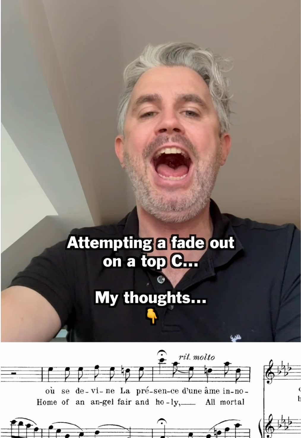 Working on some new rep, inspired by Benjamin Bernheim’s (@Benjamin Bernheim) stunning rendition of ‘Salut! demeure chaste et pure’. I’ve been playing around with something on the top C… …a diminuendo instead of going full out. It’s taken a long time for the top of my voice to feel consistent enough to start exploring different colours and techniques, but it’s nice to finally have that freedom. Do I pull it off? 👀 Too much mix? Do you prefer it sung full out? #TopC #Passaggio #TenorLife #OperaSinger #Singing       