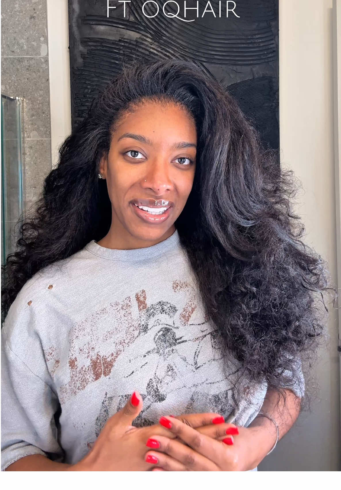 Huxtable hair vibes. Gorgeous kinky straight spiral curly ends from @OQ HAIR STORE 🖤  #kinkyspiralcurls #oqspiralcurls 