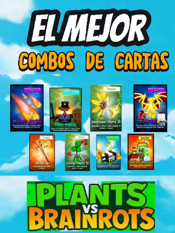 el mejor combo de cartas para tu mazo para que derroten fácil lo brainrot y jefes en plantas vs brainrot  #robloxfyp #brainrot #plantsvsbrainrot #cartas 