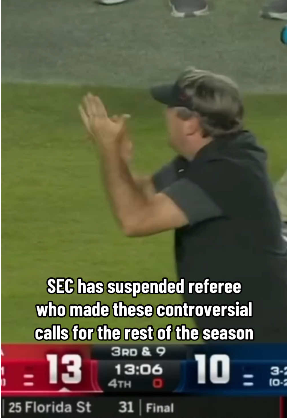 SEC has suspended referee Ken Williamson for the remainder of the season after two controversial calls in Georgia’s win over Auburn. #CollegeFootball #cfb #football #sec