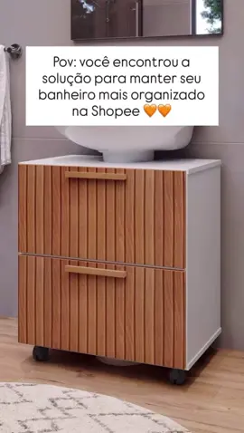 Gabinete Com 4 Rodinhas Armário De Banheiro Para Pia De Coluna Duas Portas Puxador Madeira#gabinete #gabinetebanheiro #banheiro 