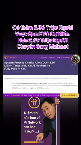 Hơn 3,36 triệu Người tiên phong khác đã hoàn tất KYC, sau quy trình hệ thống mới được phát hành, thực hiện các cuộc kiểm tra bổ sung đối với các trường hợp KYC tạm thời và cho phép hơn 4,76 triệu Người tiên phong đã hoàn tất KYC tạm thời đủ điều kiện để hoàn tất KYC đầy đủ #openmainet2025 #pinetworkhomnay #pinetwork #pi_networkweb3 